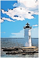 Portsmouth Harbor Lighthouse Tower - Digital Painting